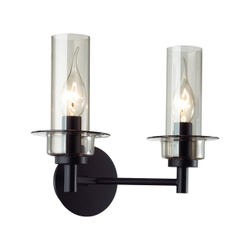 6555/2W CLASSI LN26 100 черный/дымчатый/металл/стекло Бра E14 2*40W 220V MADONNA