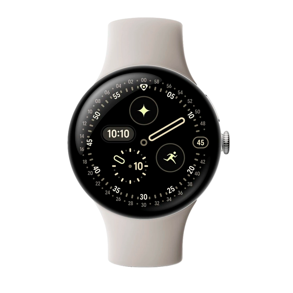 Умные часы Google Pixel Watch 4 Wi-Fi, 45mm, Polished Silver/Porcelain (Серебряный/Фарфоровый)