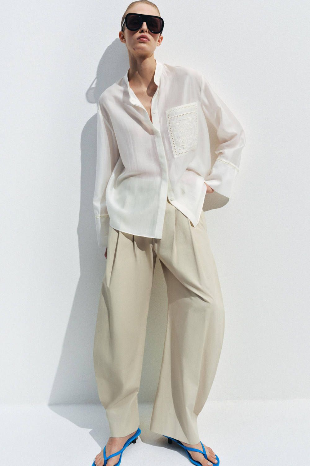 РУБАШКА С ВЫШИВКОЙ И КАРМАНОМ — ZW COLLECTION — ZARA