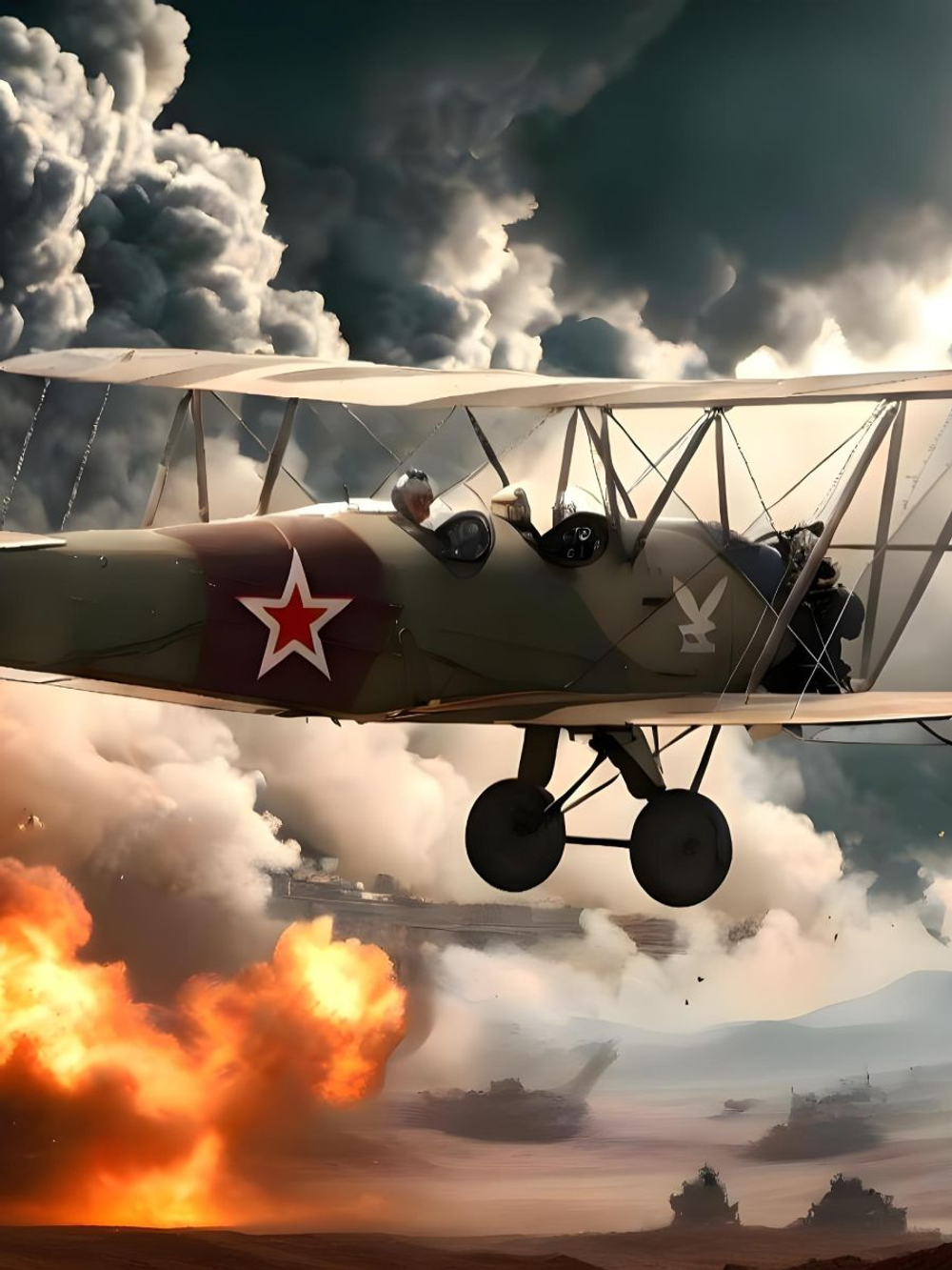 Картина для дома Самолеты ВОВ По-2 50х70 1шт