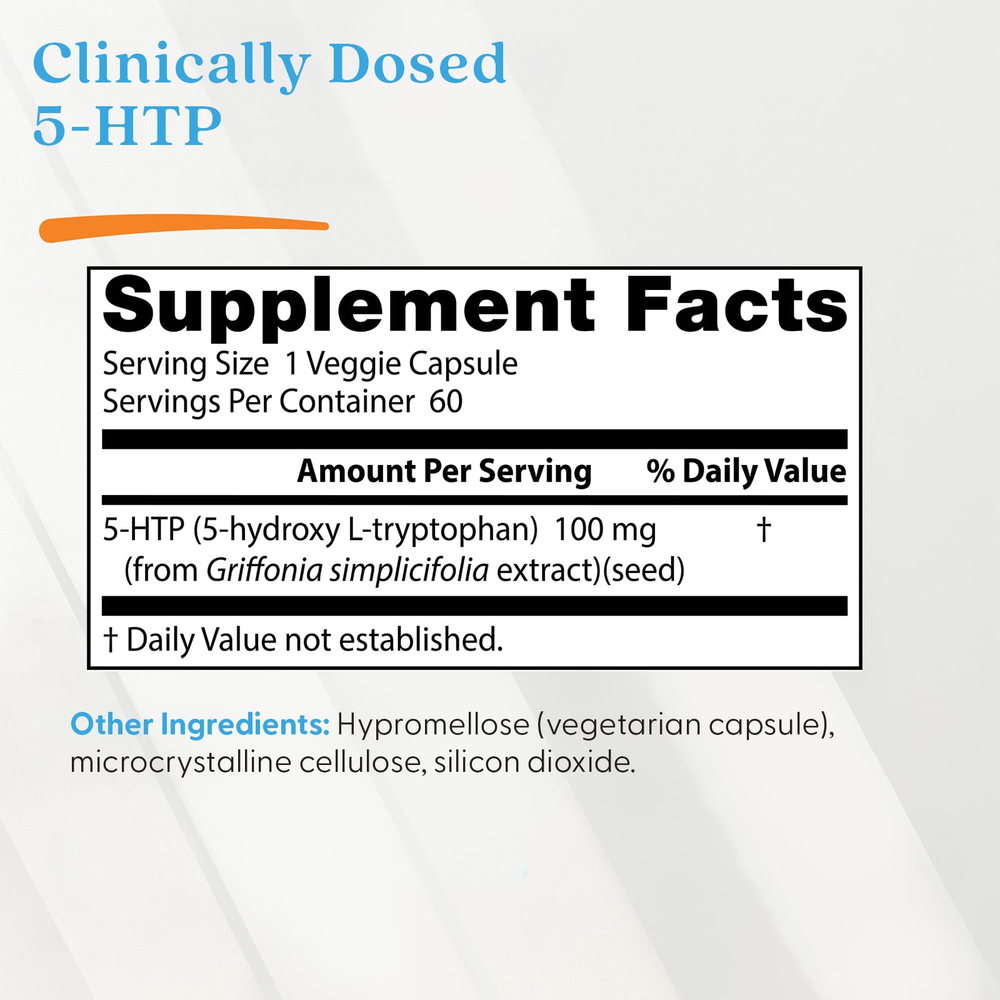Doctor's Best, 5-HTP, 100 мг, 60 растительных капсул
