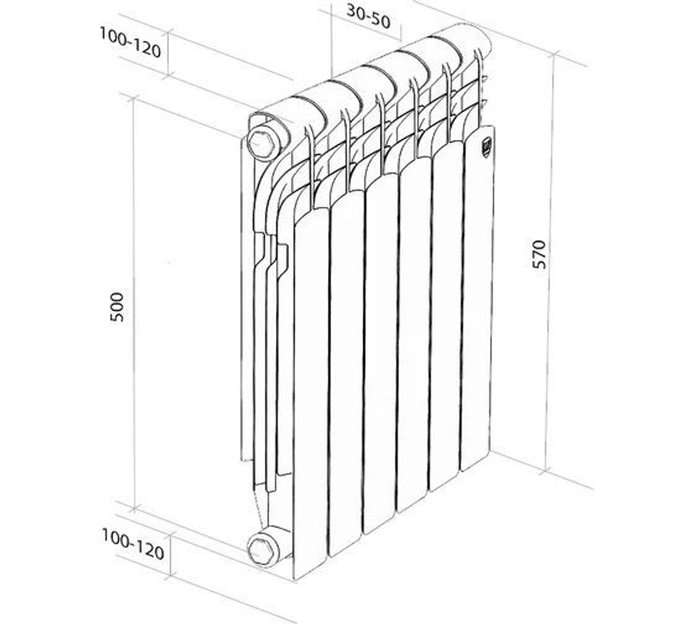 Радиатор Royal Thermo Revolution 500 2.0 - 10 секций НС-1340186