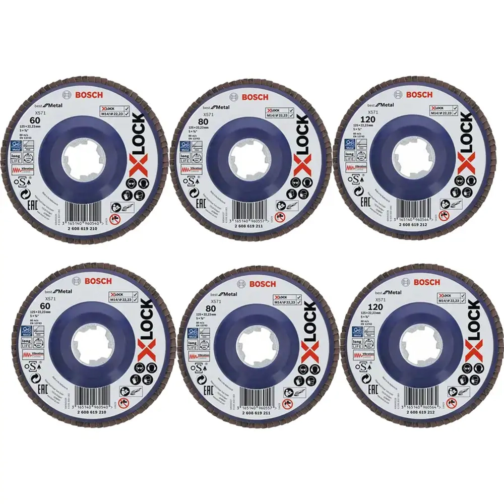 Лепестковый круг X-LOCK, 125 мм, G 60, Best for Metal BOSCH 2608619210