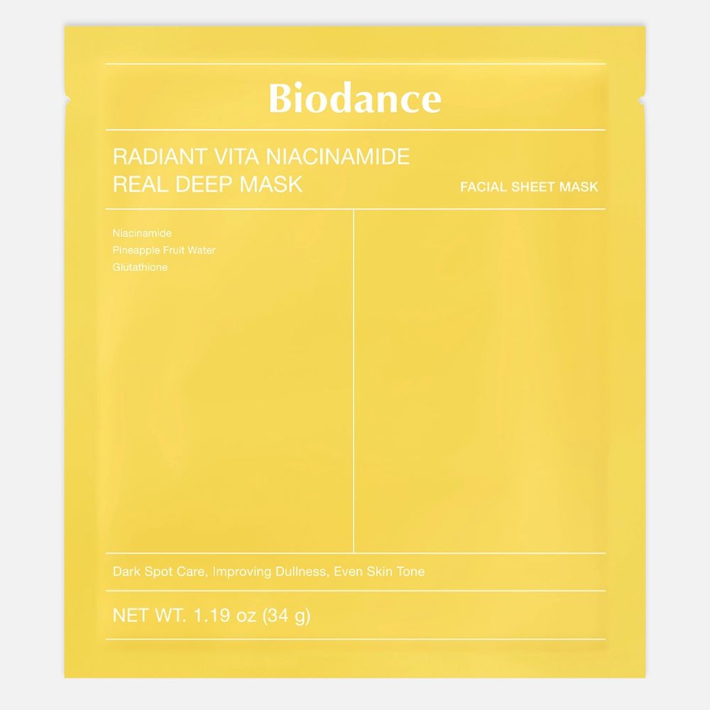 BIODANCE Radiant Vita Niacinamide Real Deep Mask Гидрогелевая маска с витаминным комплексом, 34 гр.