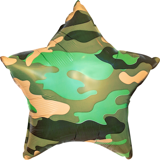 Фольгированный шар Звезда, Камуфляж, Военный, 18"/45см