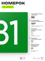 Номер на дверь 981, табличка на дверь для офиса, квартиры, кабинета, аудитории, склада, зеленая 120х70 мм, Айдентика Технолоджи
