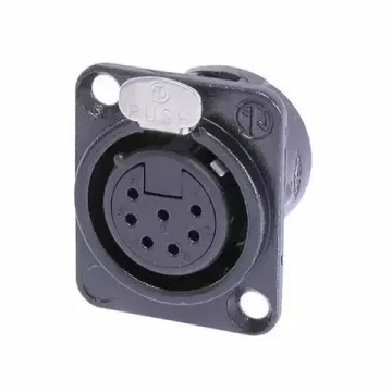Neutrik NC7FD-L-B-1 панельный разъем XLR female черненый корпус, золоченые контакты 7 контакта