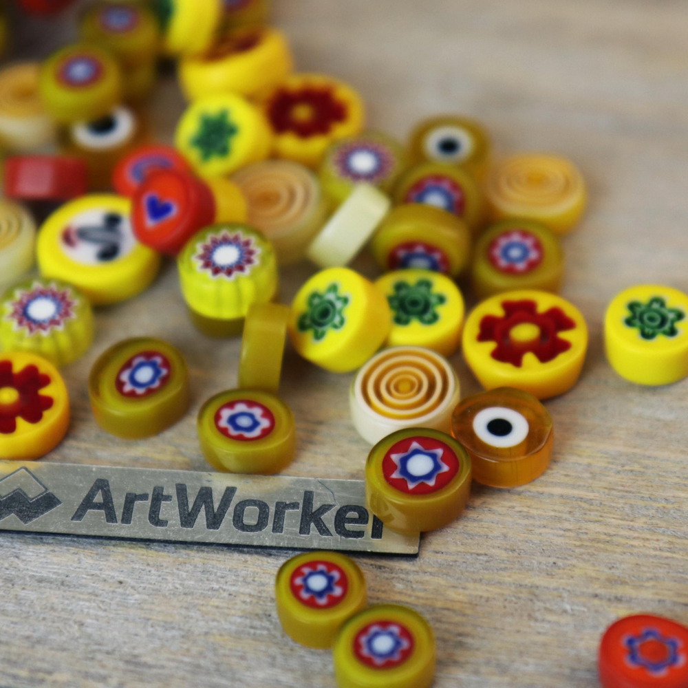 крупный план желтого миллефиори | ArtWorker