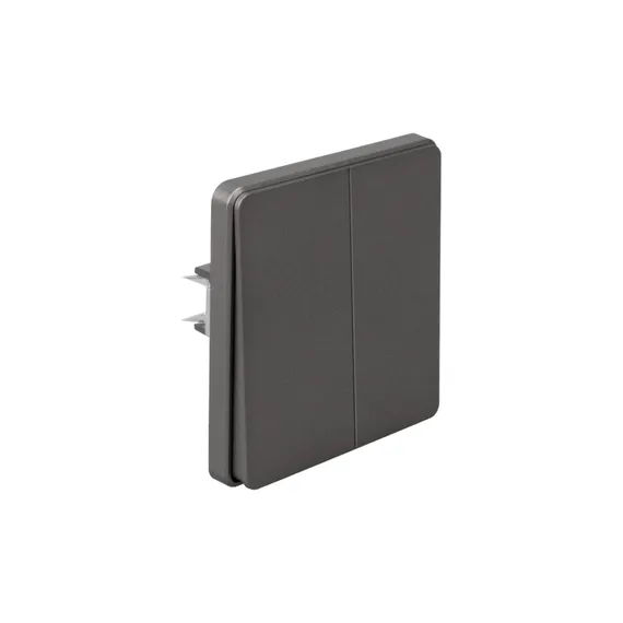 Переключатель проходной двухклавишный KRANZ Miele Round Титан KR-78-0709-2