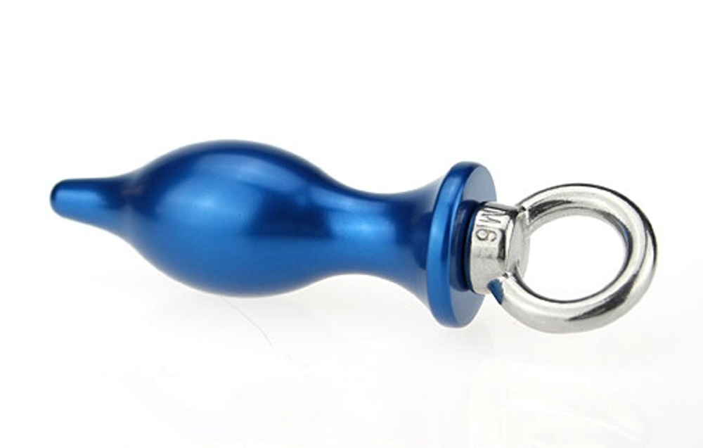 Пробка металл синяя с кольцом 10,4х4,5см 47419-2MM