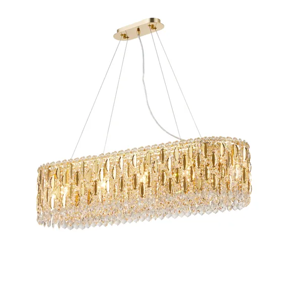 Люстра подвесная NewRgy M27-L1000*W300*H250 H GOLD, 10×40 Вт, золотая