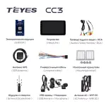 1DIN магнитола c поворотным экраном 10" QLED - Teyes CC3 Android 10, Быстрая, CarPlay, 4G SIM-слот
