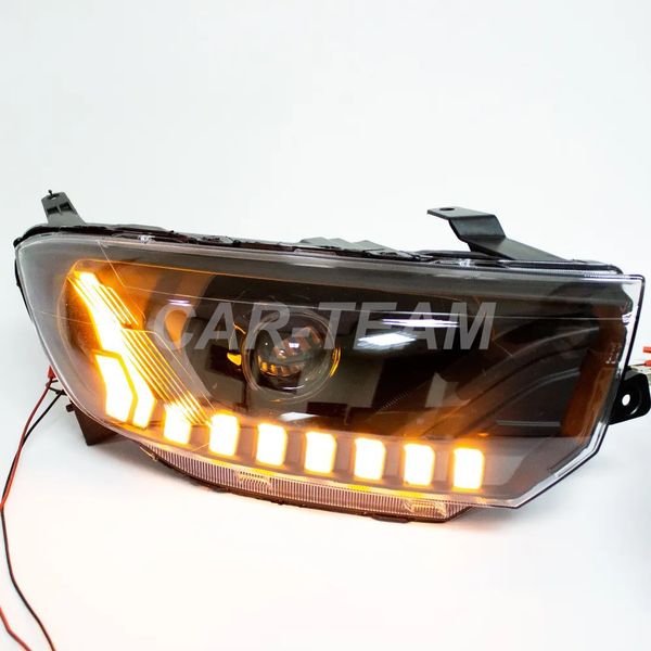 Фары на Лада Гранта FL передние в стиле AUDI с Bi LED модулями, черная маска (под ключ)