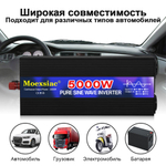 Инвертор 24V-220V 5000W Moexsiac черно-синий