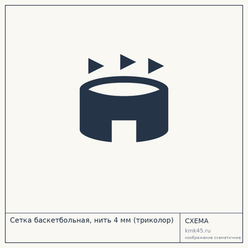 Сетка баскетбольная, нить 4 мм (триколор) — от 340 ₽