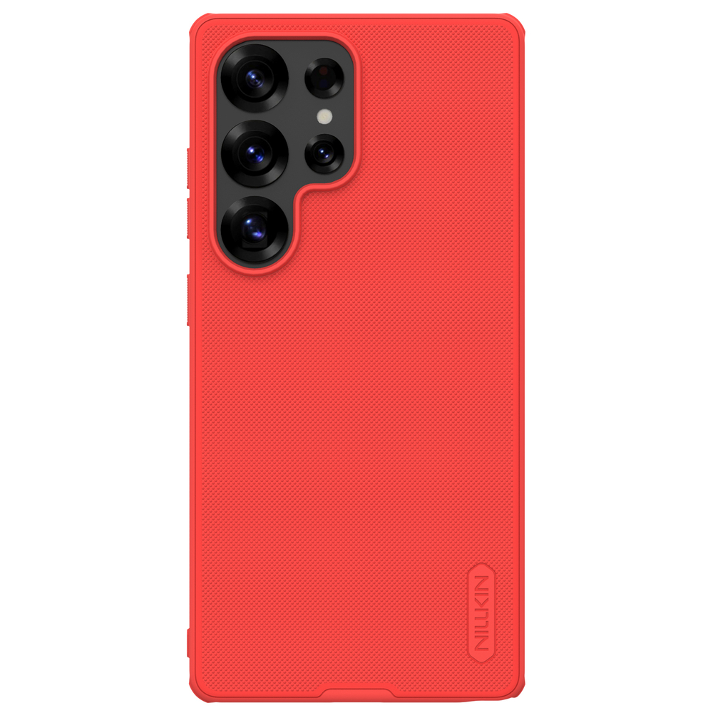 Усиленный противоударный чехол красного цвета от Nillkin для Samsung Galaxy S25 Ultra, серия Super Frosted Shield Pro