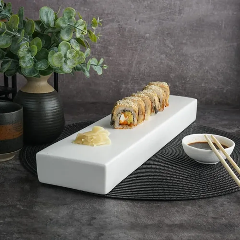 Блюдо прямоугольное 41*10 см h4 см брусок для закусок White Matt Panasia P.L. Proff Cuisine [1]