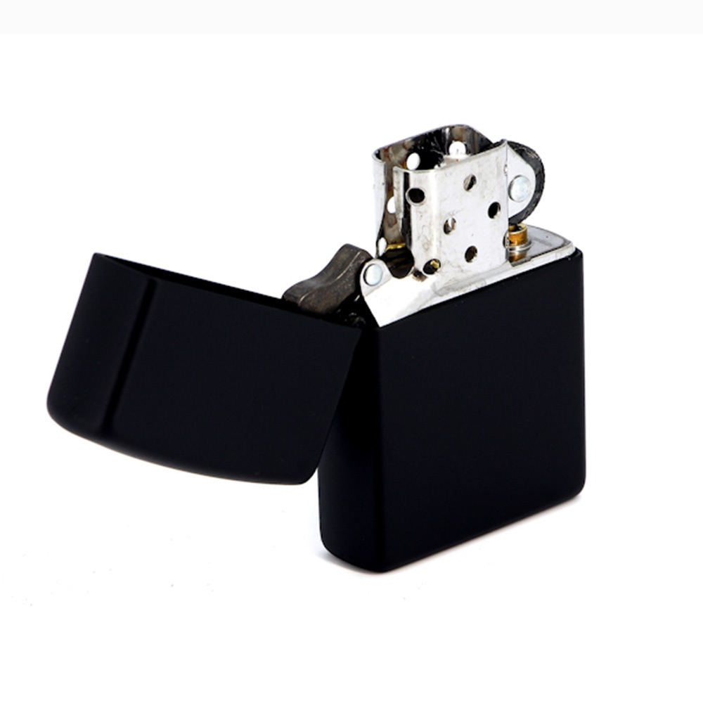 Зажигалка Zippo с покрытием Black Matte, латунь/сталь, чёрная, матовая, 36x12x56 мм