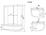 Душевая кабина Timo Standart Silver Fabric 110*85*220  (T-6610SR)