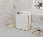 Комод NUVOLLA LUX 800/5 с откидной пельной доской цвет белый/БУК
