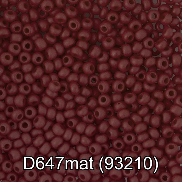 Бисер Gamma 10/0 (2.3 мм), 50 г (10х5 г), D647mat бордовый мат, 93210, круглый 4