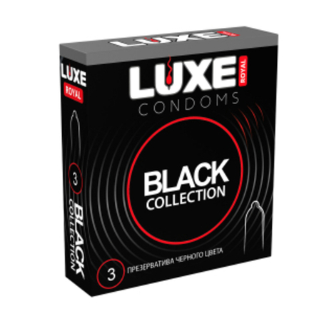 LUXE ROYAL №3 Black Collection Презервативы черного цвета -- 3992lux