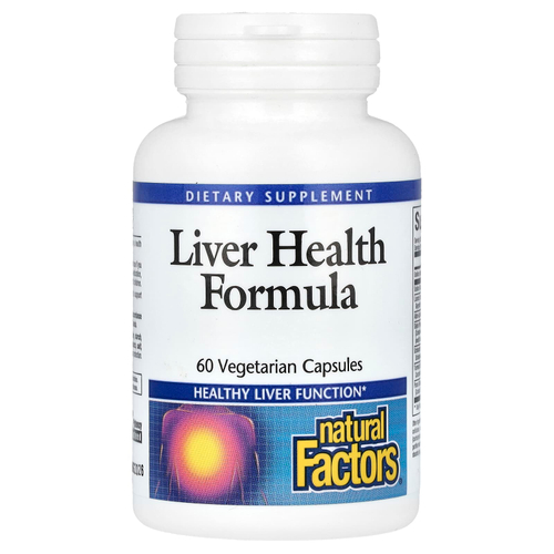 Natural Factors, формула для здоровья печени, 60 вегетарианских капсул