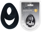 Черное эрекционное кольцо Double Ergo Silicone Cockring (Цвет: черный)