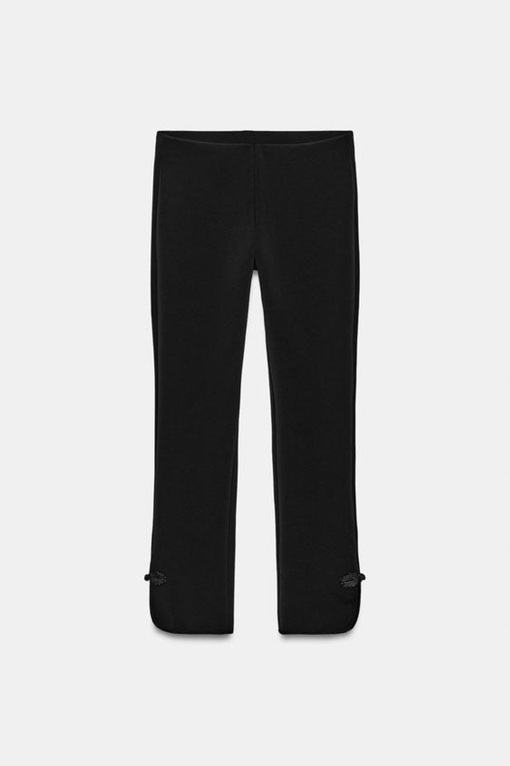 ZARA БРЮКИ КАПРИ С ЗАСТЕЖКАМИ-КЛЕВАНТ, ЧЕРНЫЙ
