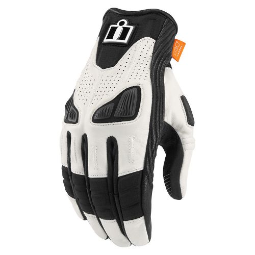 Купить Мотоперчатки Кожаные Icon Automag / Белый