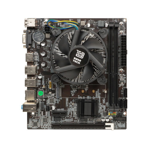 Материнская плата с процессором BaseTech H61M-K, Socket1155, i5-3570, mATX, Retail, Socket1155, Intel HD Graphics 2500, 2xDDR3, PCIe3.0, 1xM.2, GLAN, 8xUSB2, 2xUSB3, VGA, HDMI, кулер CPU (BT-H61M-K-3570)