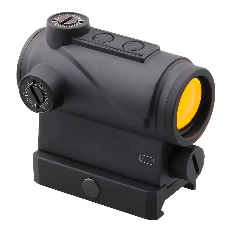 Коллиматор Vector Optics Centurion 1x20, точка 3 МOA красная - вид в три четверти, передняя линза