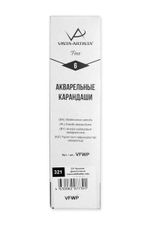 Карандаш акварельный заточенный, 6 шт, Краплак фиолетовый темный(Madder lake purple dark) 321, Vista-Artista Fine VFWP