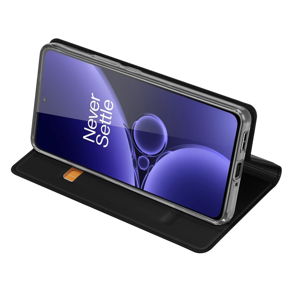 Чехол книжка из кожи черного цвета для OnePlus Nord CE3 и OPPO K11, серия Skin Pro Series от Dux Ducis