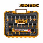 Набор фрез по дереву 24шт, хвостовик 8мм INGCO AKRT24082 INDUSTRIAL