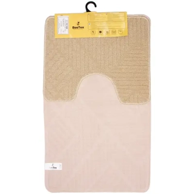 Комплект ковриков для ванной и туалета Bee Tex 55x90 + 45x55 латте.МС 3-003