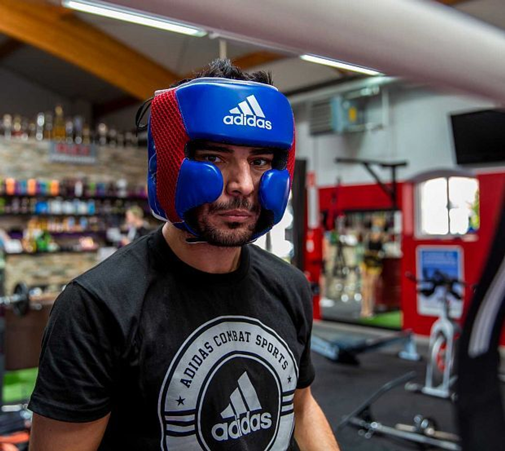 Шлем боксерский Hybrid 150 Headgear бело-черный adiH150HG