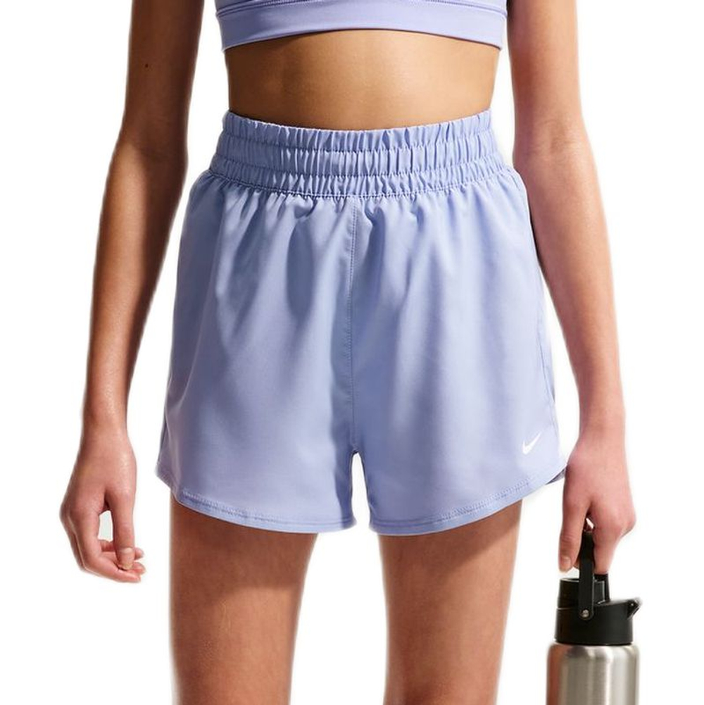 Детские шорты Nike Kids Dri-Fit One High-Waisted Woven Training - light thistle/white