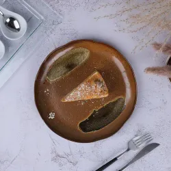 Тарелка d 22,5 см h2,1 см Dark Brown Crumbs Stone Frutti di Mare P.L. [1]