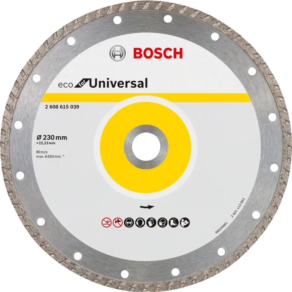 Алмазный отрезной круг ECO for Universal Turbo 230 мм BOSCH 2608615039