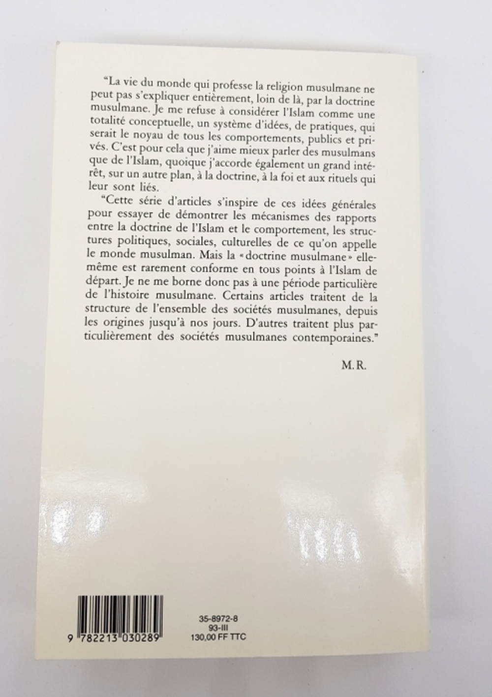 "L'Islam, politique et croyance (Ислам, политика и вера)". Maxime Rodinson (Максим Родинсон)