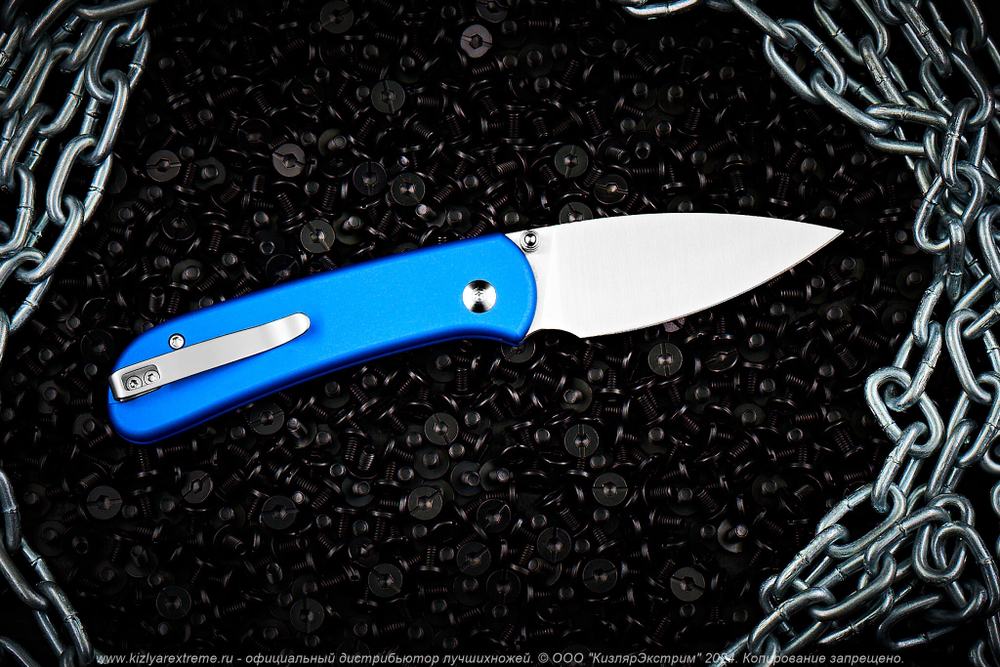 Нож Civivi Qubit C22030E-3 сталь 14C28N Satin рукоять Bright Blue Aluminum