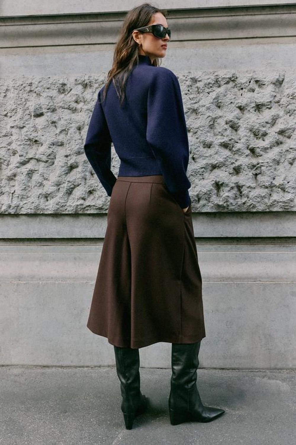 ZARA ДЛИННЫЕ ШОРТЫ В СКЛАДКУ, КОРИЧНЕВЫЙ