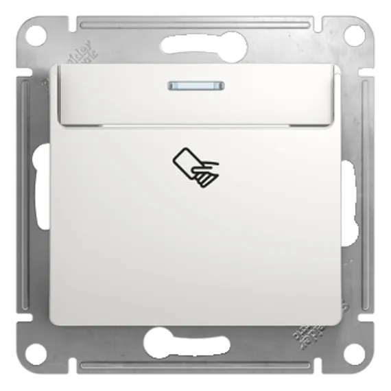 Выключатель карточный с подсветкой, без задержки отключения Systeme Electric Glossa Белый GSL000169