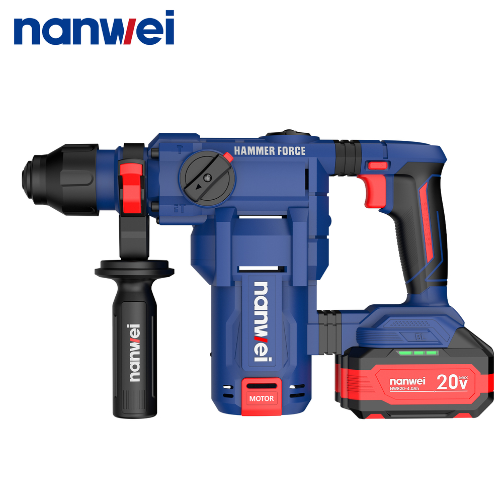 Перфоратор аккумуляторный Nanwei NW-H8281 (20V, 4 Дж, SDS-Plus, 2 АКБ 6 Ач)