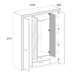 Шкаф 4D2S Z, OLIVIA, цвет вудлайн крем/дуб анкона