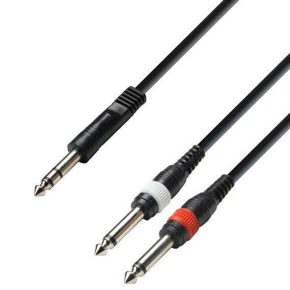 Adam Hall K3 YVPP 0300 - кабель аудио TRS (jack) stereo 6.3 mm - 2 х TRS (jack) mono 6.3 mm, 0.22 мм