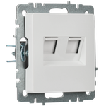 BRITE Розетка двойная RJ11+RJ45 кат.5E РК/Т12-БрБ белый IEK