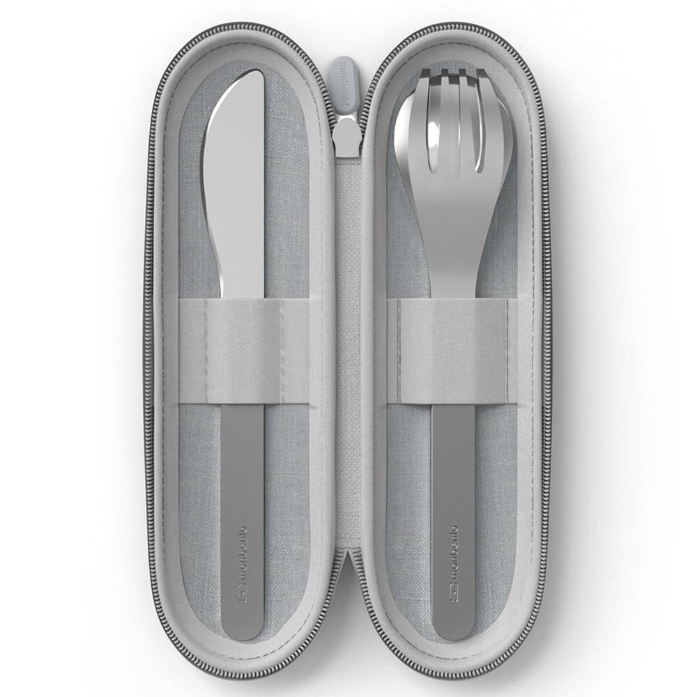Набор из 3 столовых приборов в футляре mb slim nest, grey
