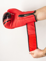 Боксерские перчатки OXXFIRE Muay Thai PRO, PVC, красный/черный